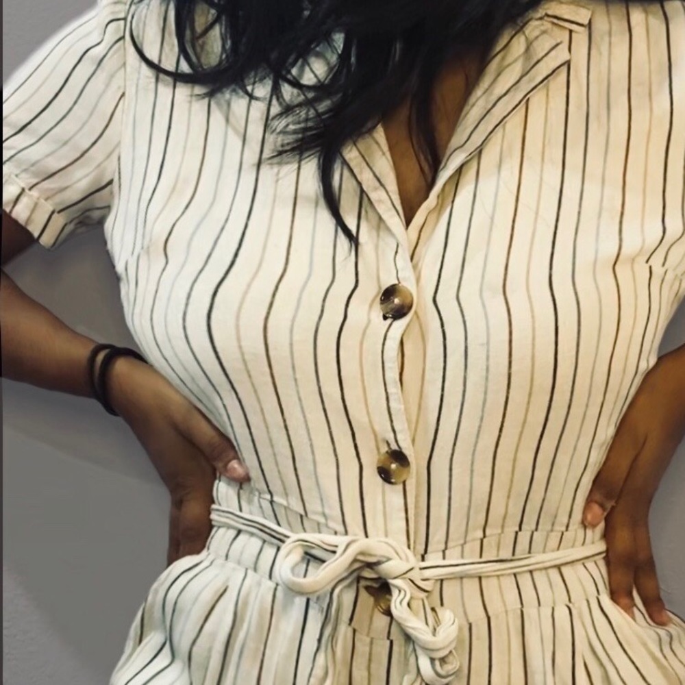 Cute striped off white romper.